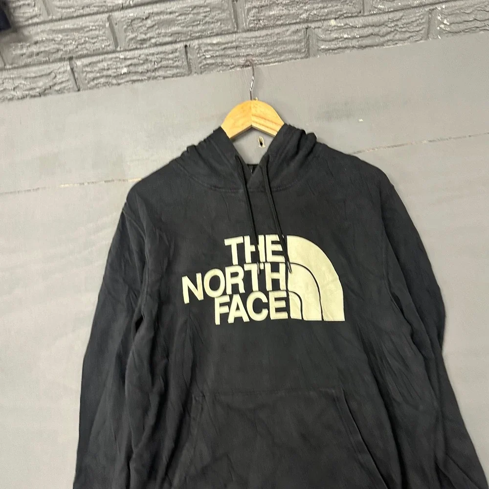 The North Face Mens Black Large Logo Pullover Hoodie Fleece Sweatshirt Size L
